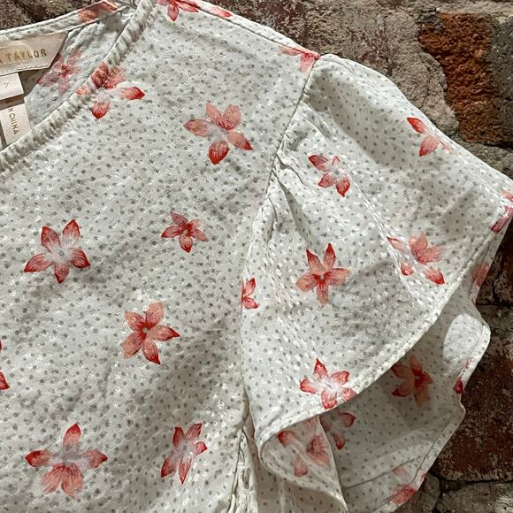 Rebecca Taylor Silk Blend Ruched Short Sleeve Top Size 2 - Picture 5 of 7